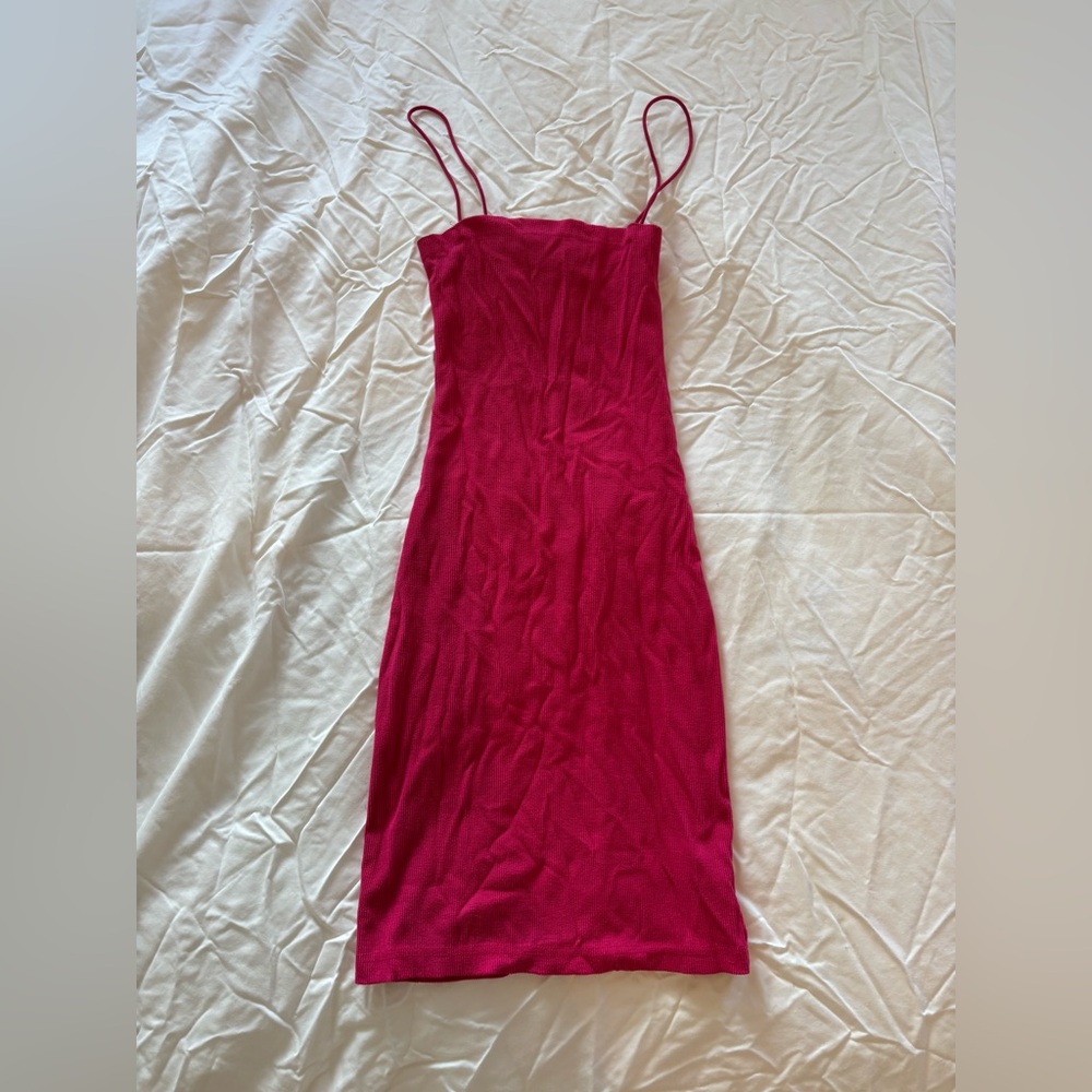 Pink bodycon mini dress